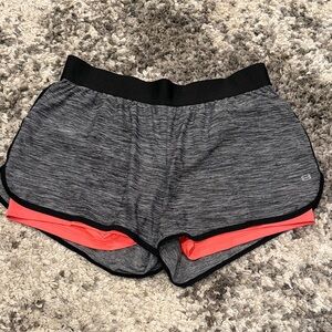Layer 8 Women's Athletic Shorts in Gray and Coral